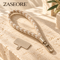 ZASEORE™ Tavin Braided Phone Wrist Strap — Detachable Wristlet Lanyard with Case Tether Tab and Satin-Finish Clip