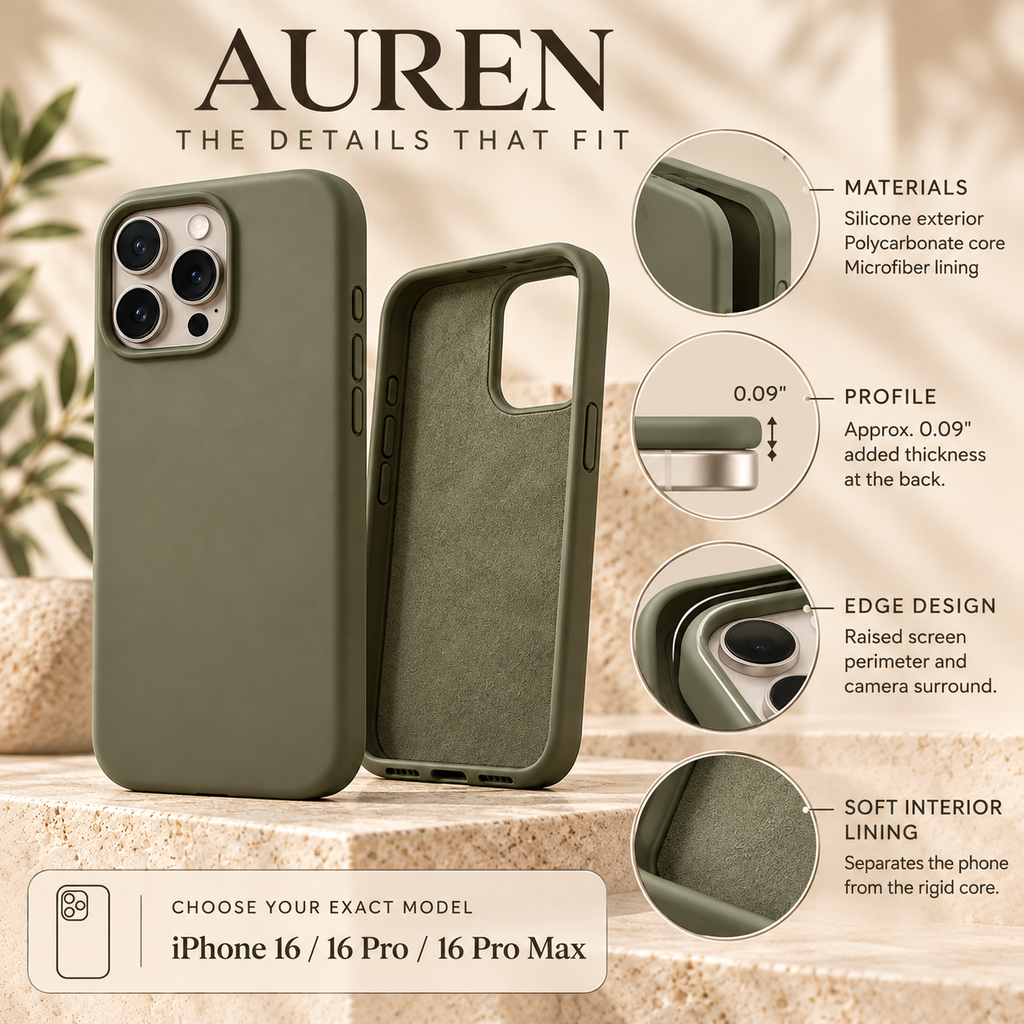 ZASEORE™ Auren Soft-Touch Magnetic Phone Case — Matte Silicone Cover with Lined Interior for Select iPhone Models