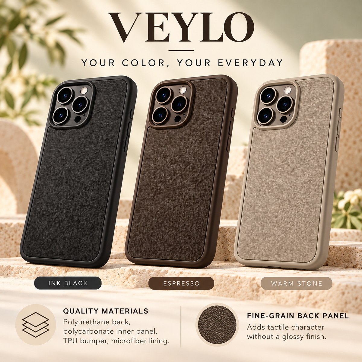 ZASEORE™ Veylo Textured Magnetic Phone Case — Slim TPU Bumper Cover with Microfiber Lining for Select iPhone Models