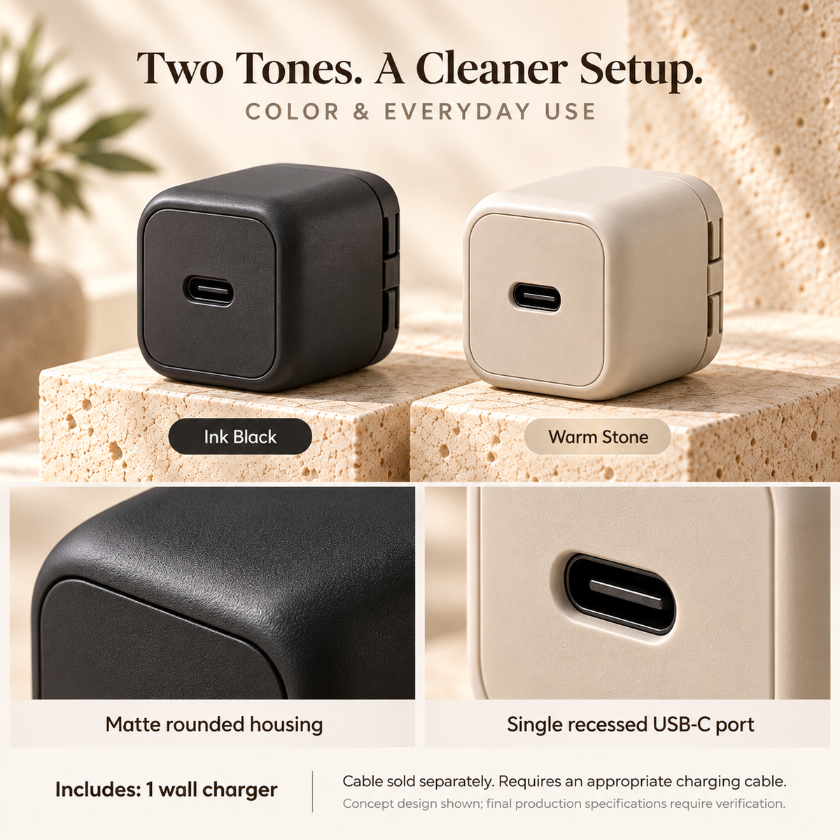 ZASEORE™ Noren 30W USB-C Wall Charger — Single-Port Power Delivery Adapter with Foldable U.S. Plug