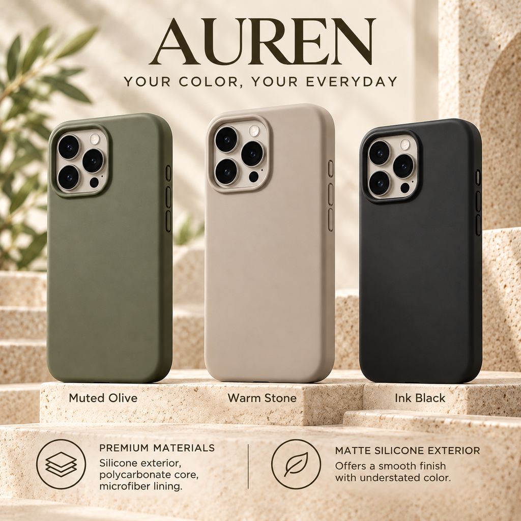 ZASEORE™ Auren Soft-Touch Magnetic Phone Case — Matte Silicone Cover with Lined Interior for Select iPhone Models