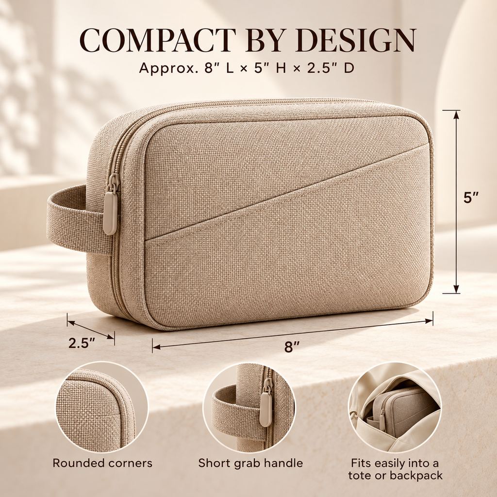 ZASEORE™ Rovan Compact Tech Organizer — Zippered Travel Pouch for Phone Chargers, Cables, Earbuds, and Small Accessories
