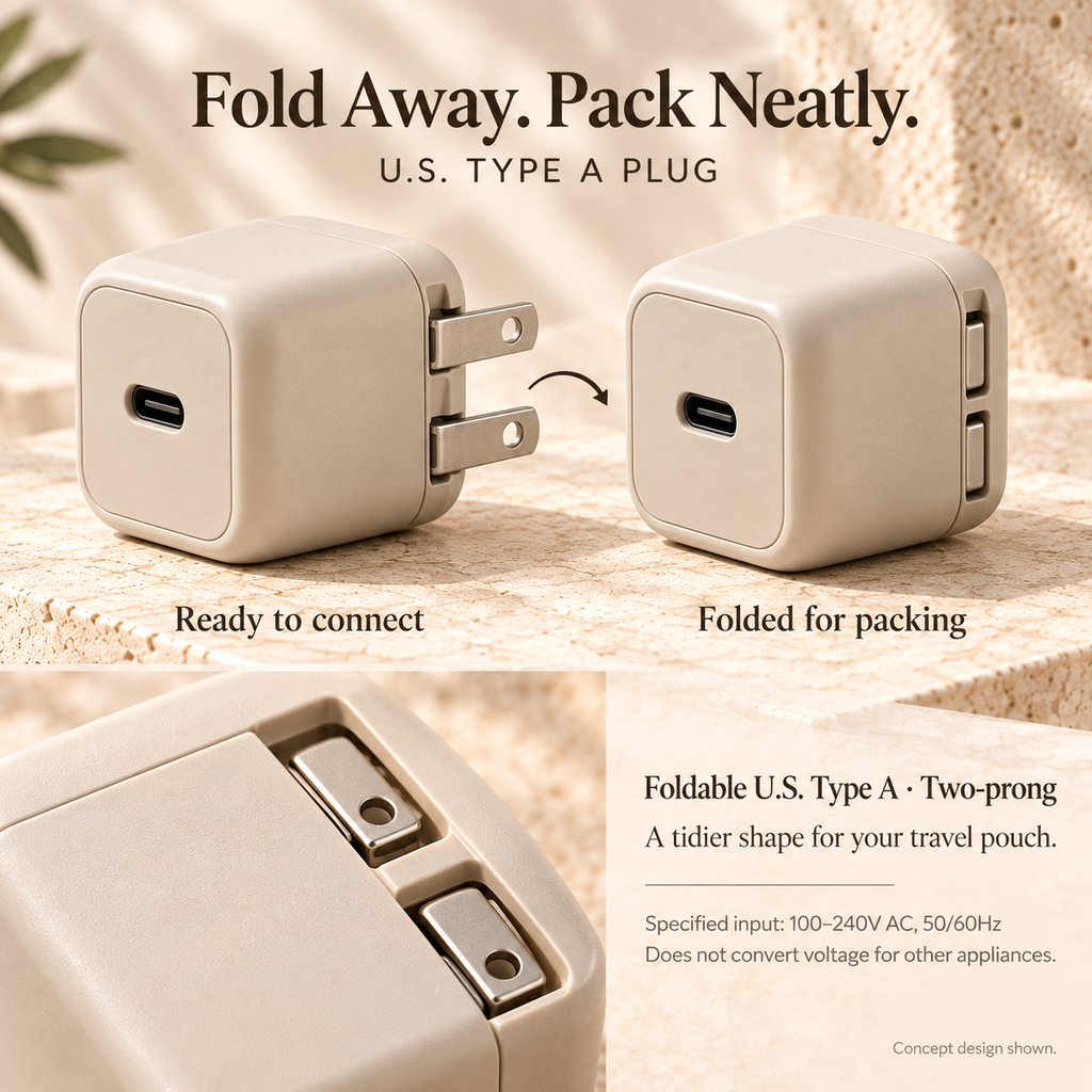 ZASEORE™ Noren 30W USB-C Wall Charger — Single-Port Power Delivery Adapter with Foldable U.S. Plug