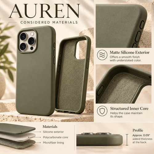 ZASEORE™ Auren Soft-Touch Magnetic Phone Case — Matte Silicone Cover with Lined Interior for Select iPhone Models
